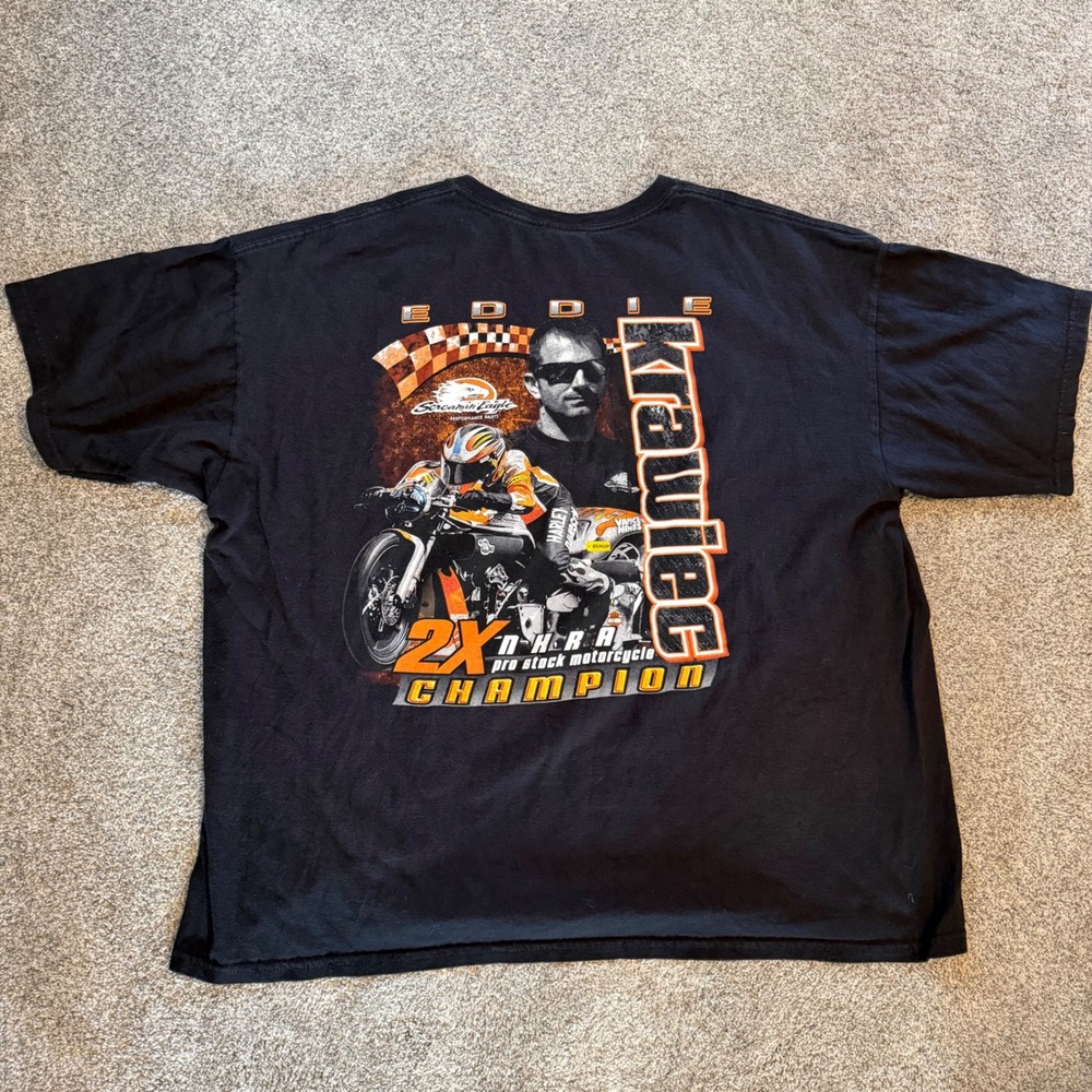 Harley Davidson Eddie Krawiec NHRA Champion Racing T-Shirt Black 3XL Mens
